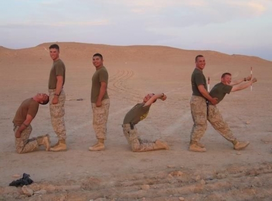 Soldiers sending a message