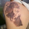 Three wolf moon tattoo
