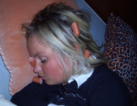 Sleeping sausage girl