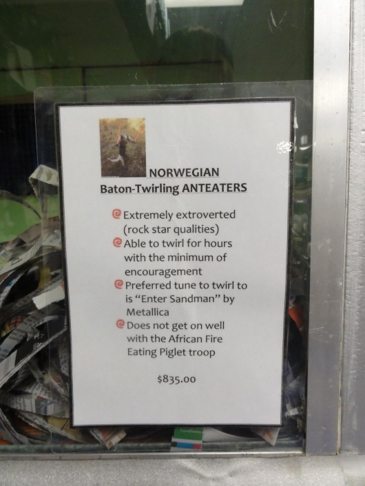 Norwegian baton-twirling anteaters
