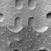 Snowflake under microscope
