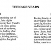 Teenage years Teenage years