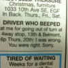 Driver who beeped