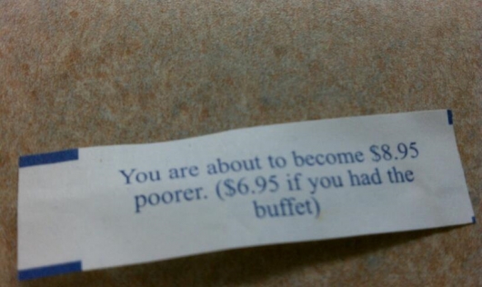 Fortune cookie tells the truth